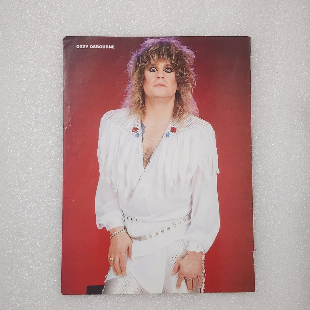 OZZY OSBOURNE hairy chest heavy metal singer vintage poster clipping 8x10 1980s